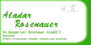 aladar rosenauer business card